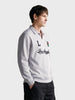 Men's Grey Relaxed Fit Embroidered Casual Sweatshirt