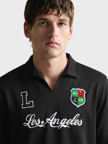 Men's Black Relaxed Fit Embroidered Casual Sweatshirt