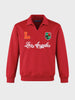 Men's Red Relaxed Fit Embroidered Casual Sweatshirt