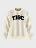 Men's Off White Relaxed Fit Embroidered Casual Sweatshirt