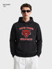 Men's Black Relaxed Fit Embroidered Casual Sweatshirt