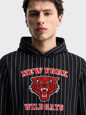 Men's Black Relaxed Fit Embroidered Casual Sweatshirt