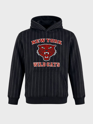 Men's Black Relaxed Fit Embroidered Casual Sweatshirt