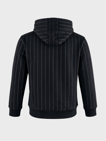 Men's Black Relaxed Fit Embroidered Casual Sweatshirt