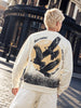Men's Off White Relaxed Fit Graphic Printed Casual Sweatshirt