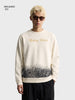 Men's Off White Relaxed Fit Graphic Printed Casual Sweatshirt