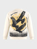 Men's Off White Relaxed Fit Graphic Printed Casual Sweatshirt