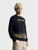 Men's Black Relaxed Fit Graphic Printed Casual Sweatshirt