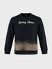 Men's Black Relaxed Fit Graphic Printed Casual Sweatshirt