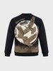 Men's Black Relaxed Fit Graphic Printed Casual Sweatshirt