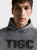 Men's Black Relaxed Fit Printed Casual Sweatshirt