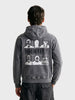 Men's Black Relaxed Fit Printed Casual Sweatshirt