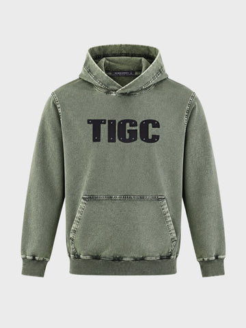 Men's Olive Relaxed Fit Printed Casual Sweatshirt