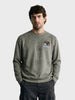 Men's Olive Relaxed Fit Printed Casual Sweatshirt
