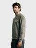 Men's Olive Relaxed Fit Printed Casual Sweatshirt