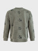 Men's Olive Relaxed Fit Printed Casual Sweatshirt