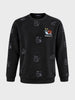 Men's Black Relaxed Fit Printed Casual Sweatshirt