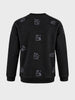 Men's Black Relaxed Fit Printed Casual Sweatshirt