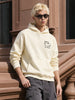 Men's Off White Relaxed Fit Embroidered Casual Sweatshirt