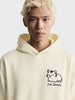 Men's Off White Relaxed Fit Embroidered Casual Sweatshirt