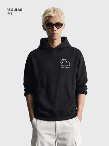 Men's Black Relaxed Fit Solid Casual Sweatshirt