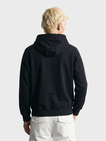 Men's Black Relaxed Fit Solid Casual Sweatshirt