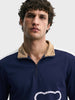 Men's Navy Blue Relaxed Fit Solid Casual Sweatshirt