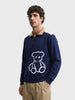 Men's Navy Blue Relaxed Fit Solid Casual Sweatshirt