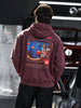 Men's Maroon Relaxed Fit Printed Casual Sweatshirt