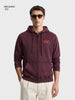 Men's Maroon Relaxed Fit Printed Casual Sweatshirt