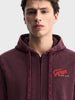 Men's Maroon Relaxed Fit Printed Casual Sweatshirt