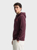 Men's Maroon Relaxed Fit Printed Casual Sweatshirt