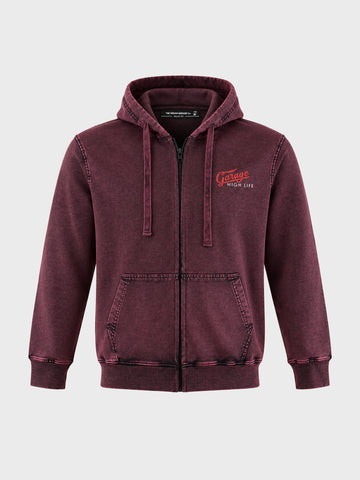 Men's Maroon Relaxed Fit Printed Casual Sweatshirt
