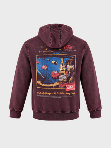 Men's Maroon Relaxed Fit Printed Casual Sweatshirt