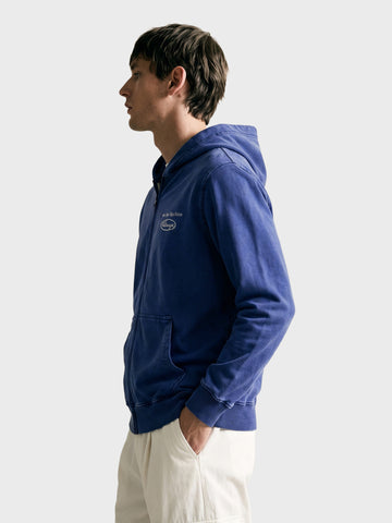 Men's Navy Blue Relaxed Fit Printed Casual Sweatshirt