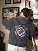 Men's Black Regular Fit Embroidered Casual Sweatshirt