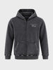 Men's Black Regular Fit Embroidered Casual Sweatshirt