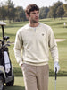 Men's Off White Relaxed Fit Solid Casual Sweatshirt