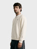 Men's Off White Relaxed Fit Solid Casual Sweatshirt