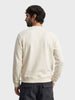 Men's Off White Relaxed Fit Solid Casual Sweatshirt