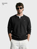 Men's Black Relaxed Fit Solid Casual Sweatshirt