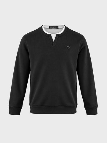 Men's Black Relaxed Fit Solid Casual Sweatshirt