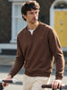 Men's Brown Relaxed Fit Solid Casual Sweatshirt