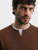 Men's Brown Relaxed Fit Solid Casual Sweatshirt