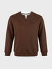 Men's Brown Relaxed Fit Solid Casual Sweatshirt