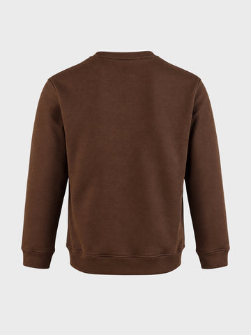 Men's Brown Relaxed Fit Solid Casual Sweatshirt