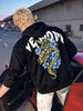 Men's Black Relaxed Fit Printed Casual Sweatshirt