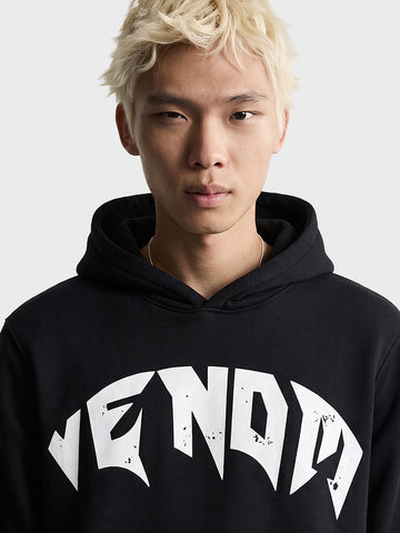 Men's Black Relaxed Fit Printed Casual Sweatshirt