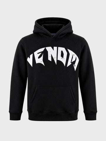 Men's Black Relaxed Fit Printed Casual Sweatshirt