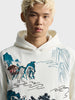 Men's Off White Relaxed Fit Printed Casual Sweatshirt